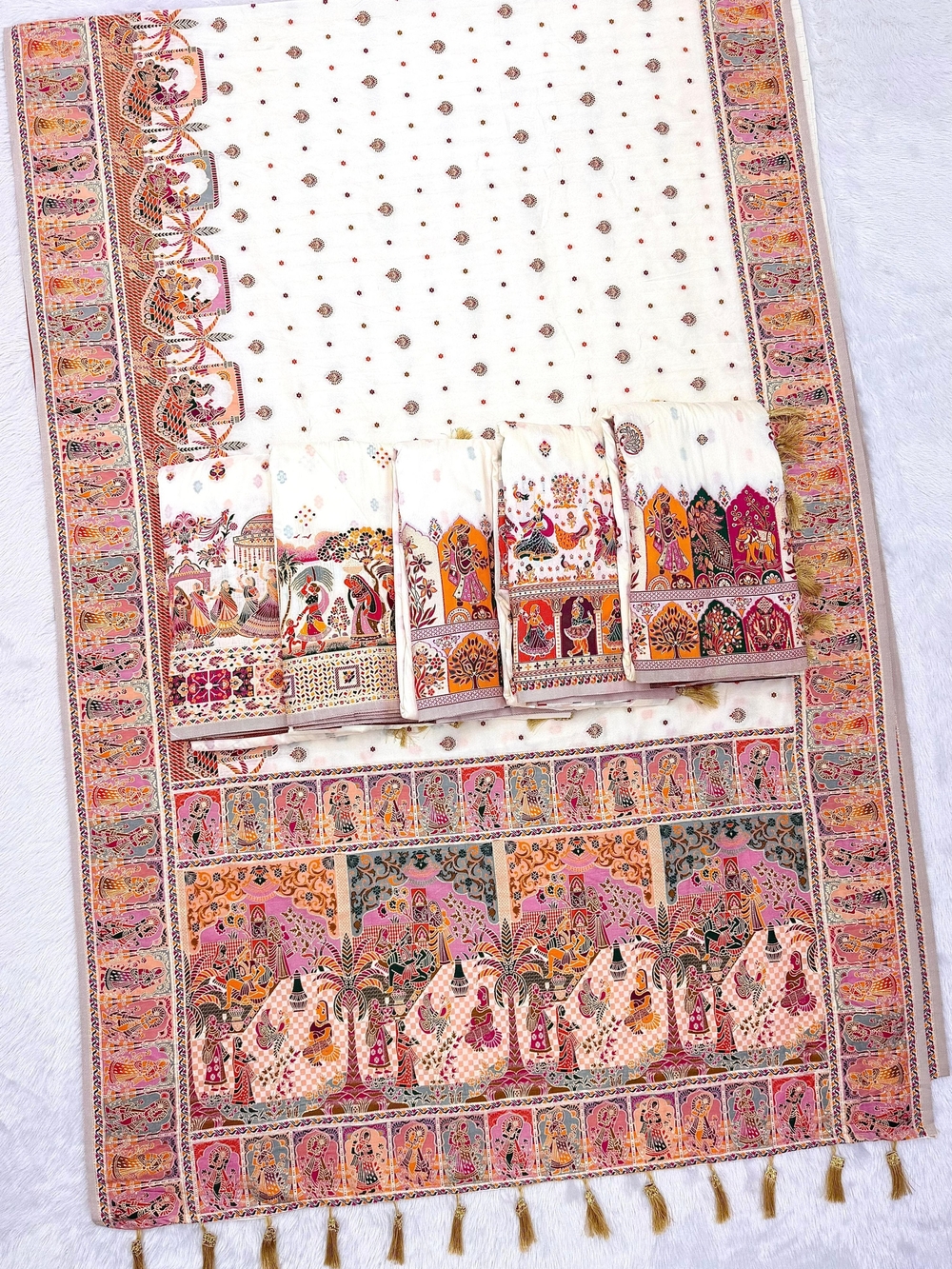 Pashmina Kashmiri Sarees with meenakari kashmiri weaves